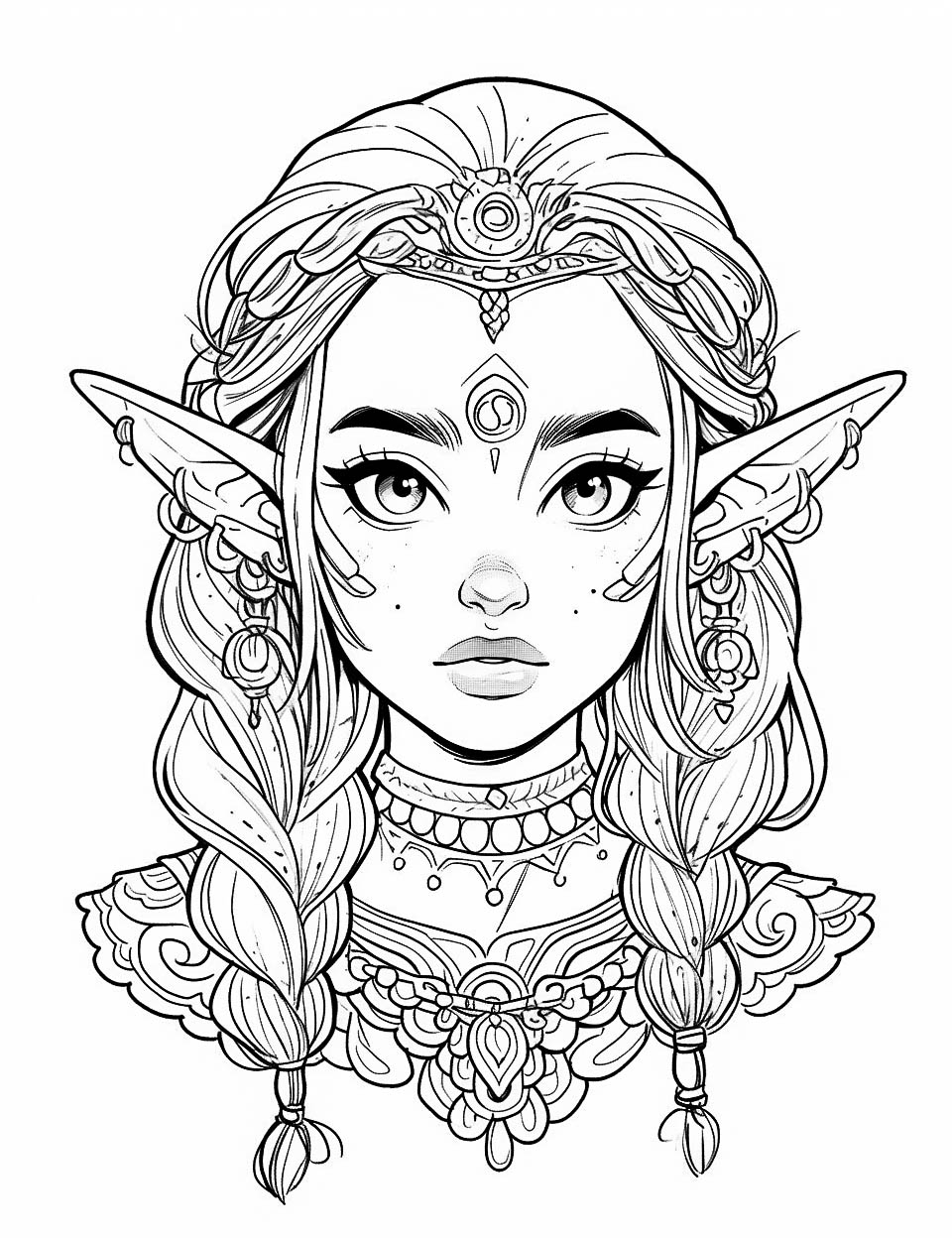 38 Stunning Elf Coloring Pages For Kids And Adults Our Mindful Life