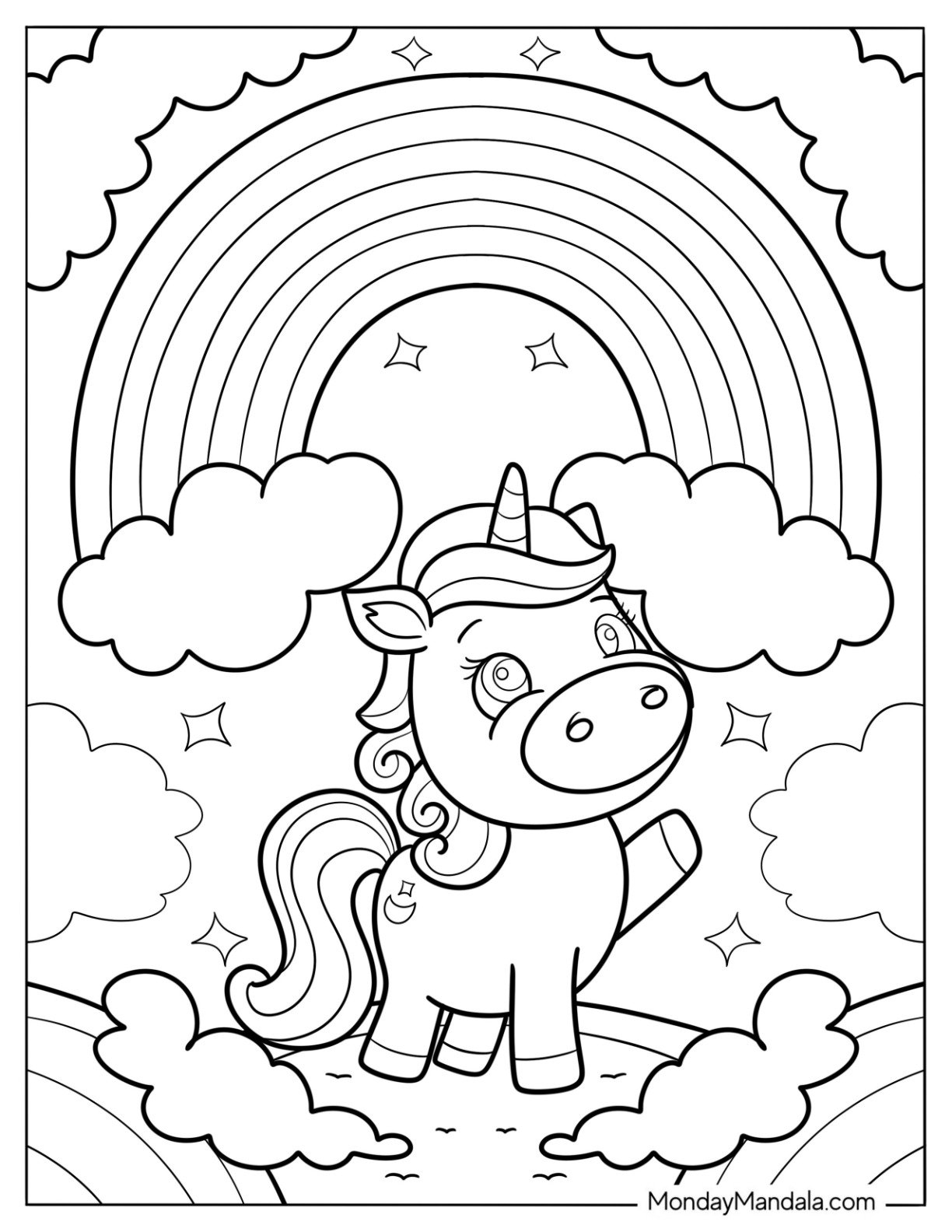 coloring pages rainbow