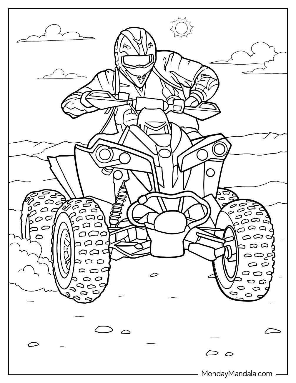 dirt bike coloring page