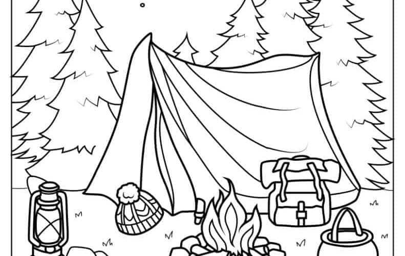 40 Camping Hiking Coloring Pages Free PDF Printables