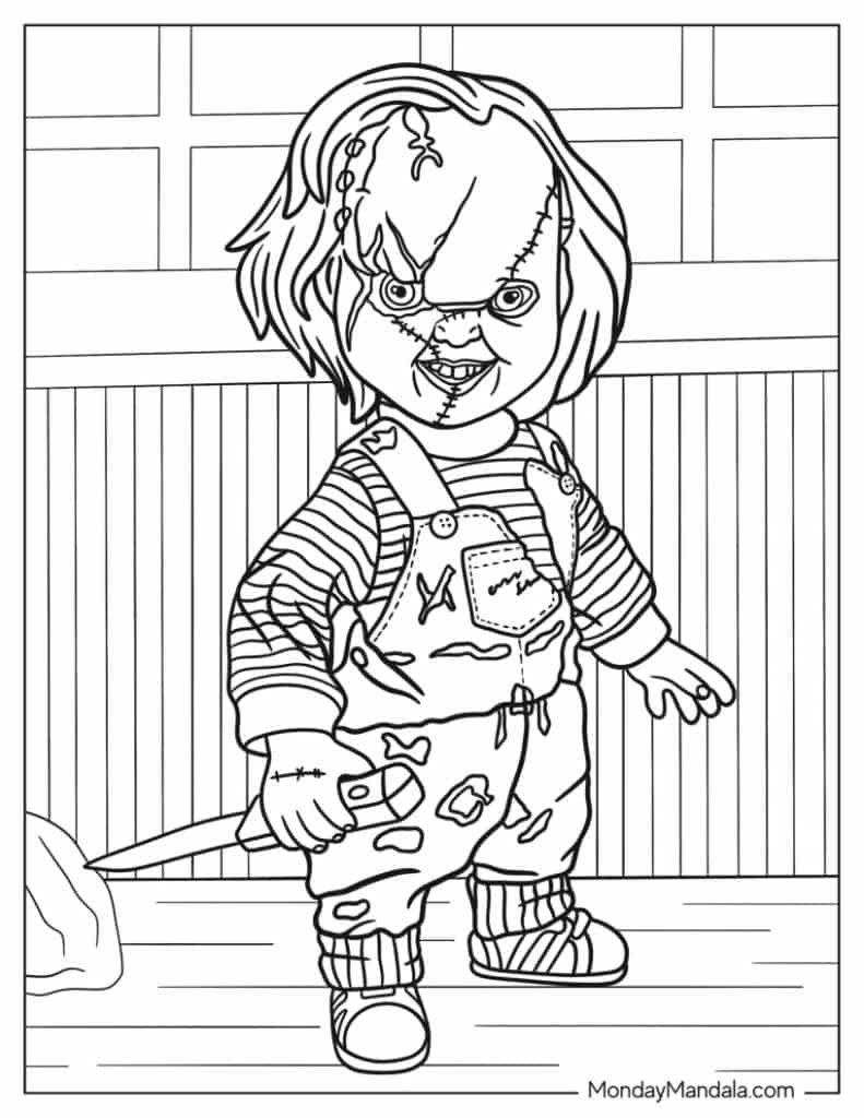 40 Horror Coloring Pages Free PDF Printables 