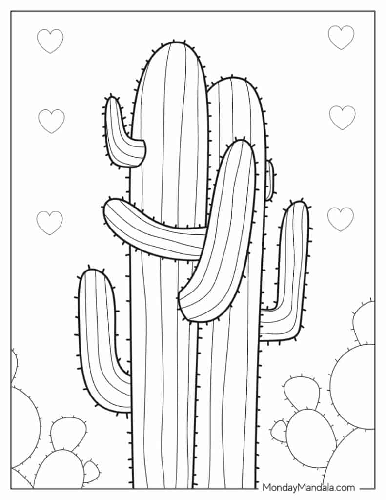 41 Cactus Coloring Pages Free PDF Printables 