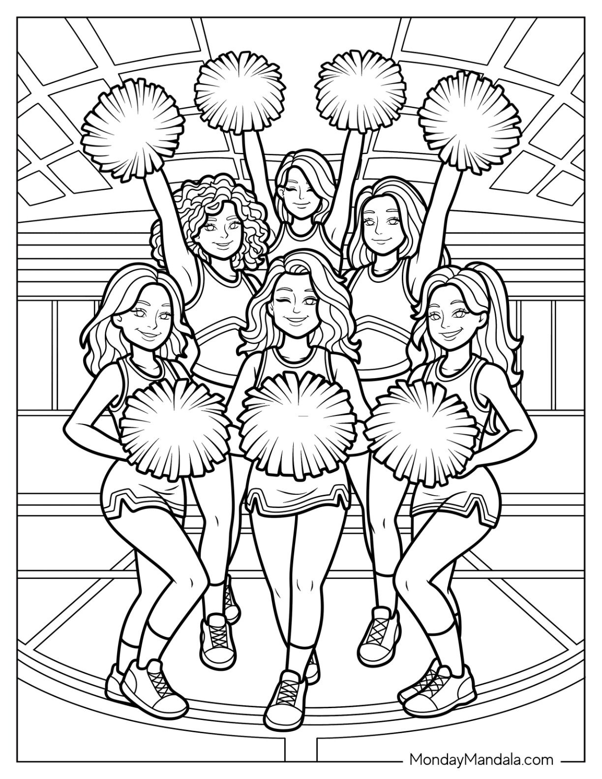 41 Cheerleading Coloring Pages Free PDF Printables 