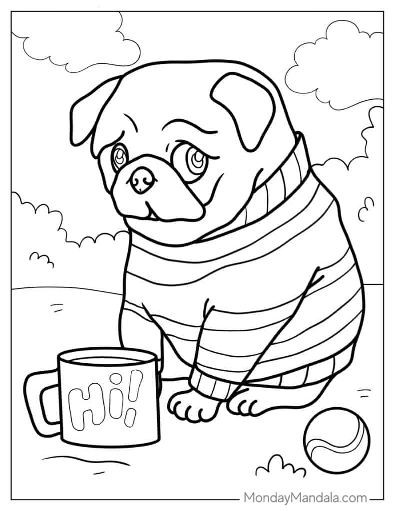 43 Pug Coloring Pages Free PDF Printables 
