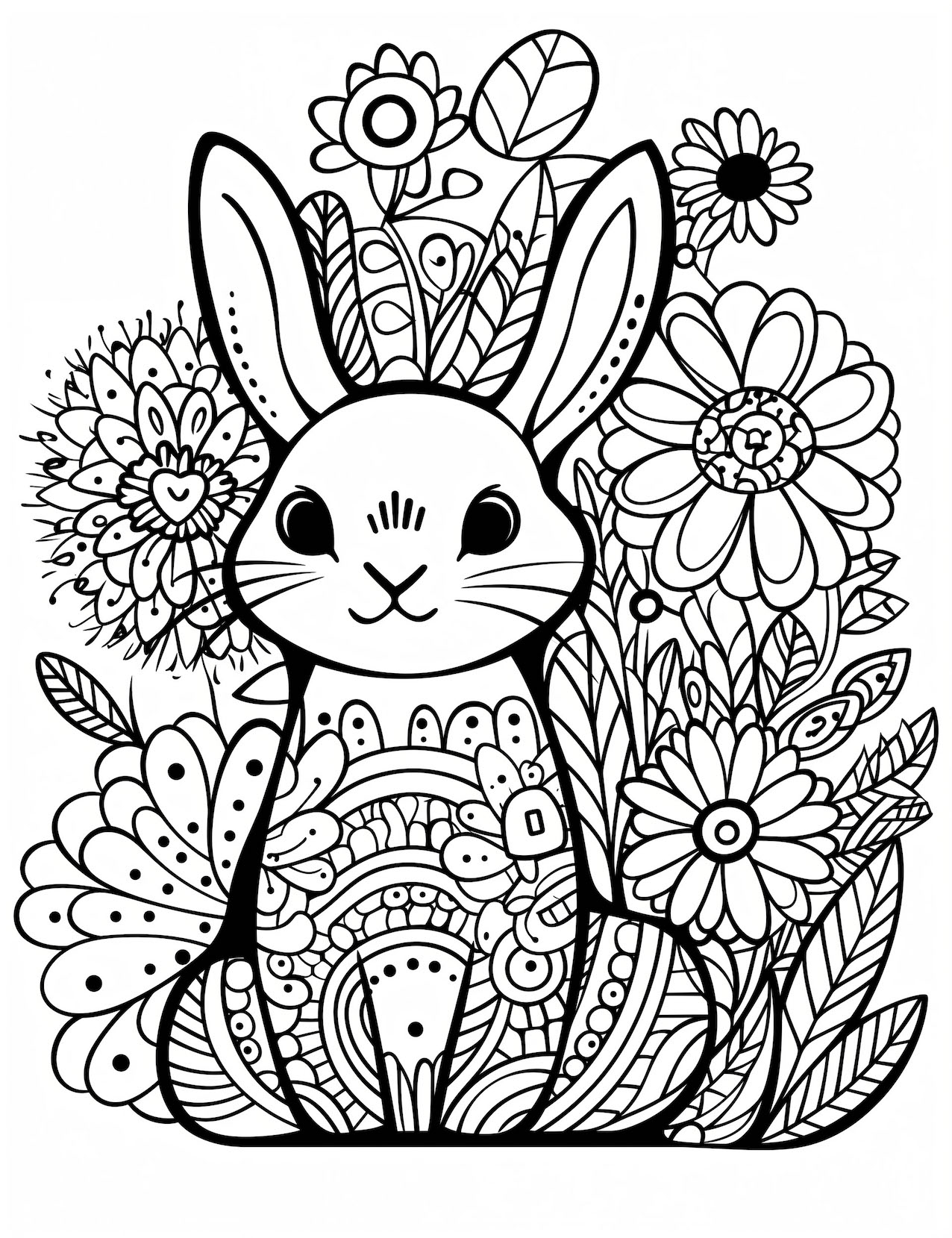 44 Cute Bunny Coloring Pages For Kids And Adults Our Mindful Life