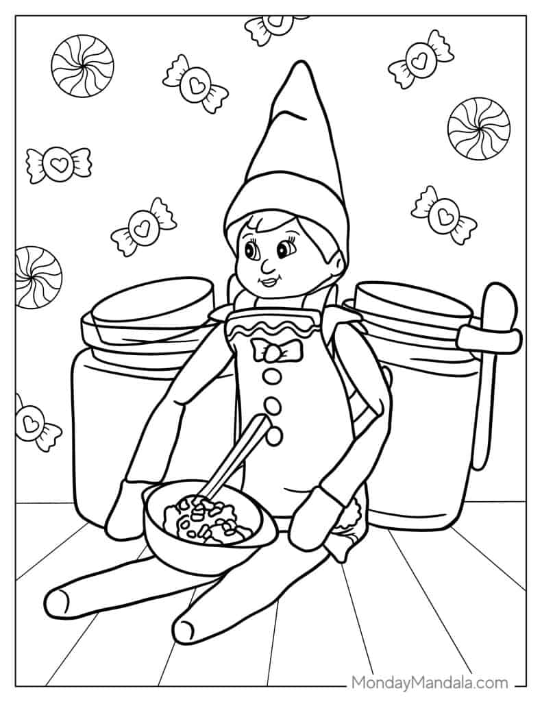 elf on the shelf coloring pages