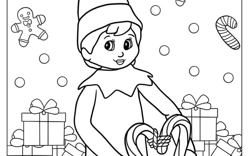 44 Elf On The Shelf Coloring Pages Free PDF Printables