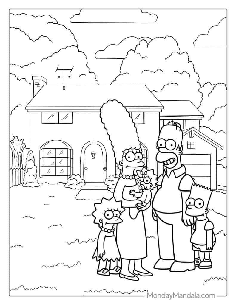 44 Simpsons Coloring Pages Free PDF Printables 