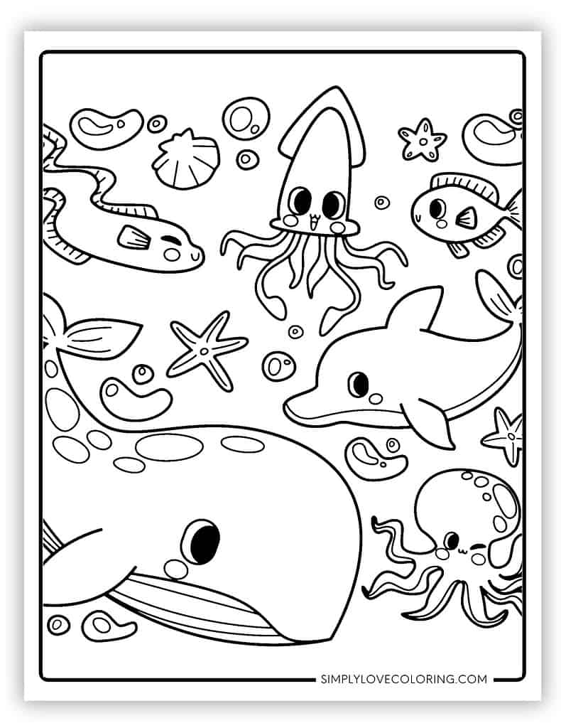 45 Sea Life Coloring Pages Free PDF Printables Simply Love Coloring
