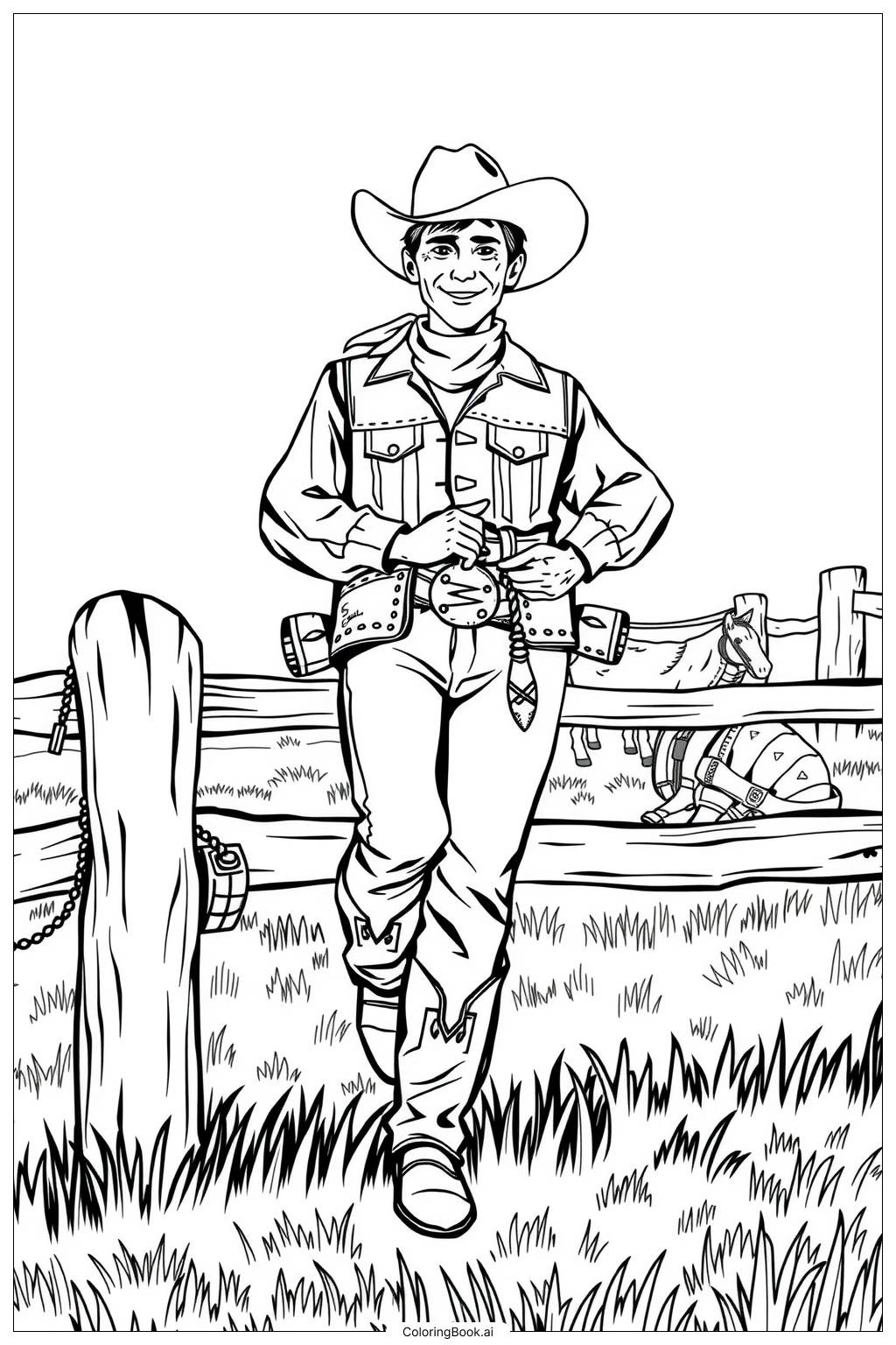 46 Cowboy Coloring Pages Free PDF PNG Printables 