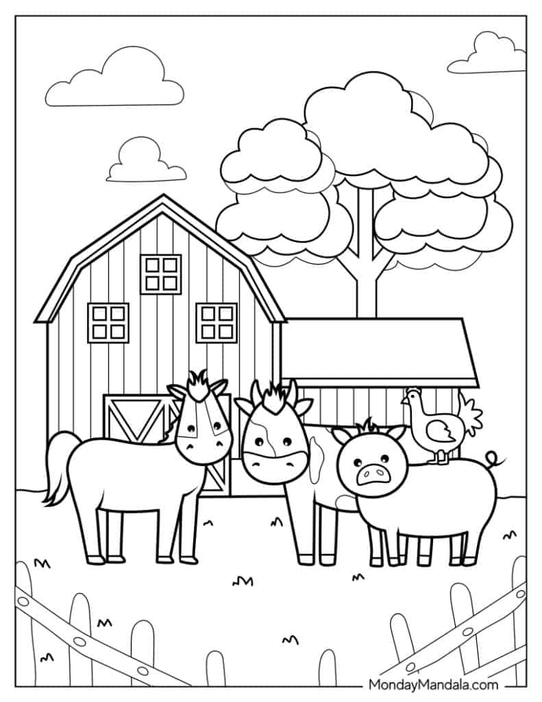 48 Farm Coloring Pages Free PDF Printables 