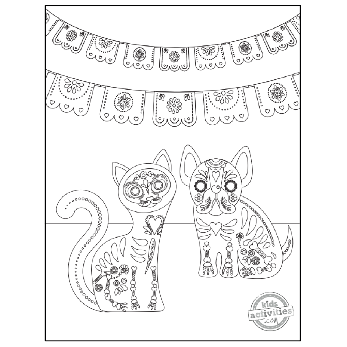 dia de los muertos coloring pages