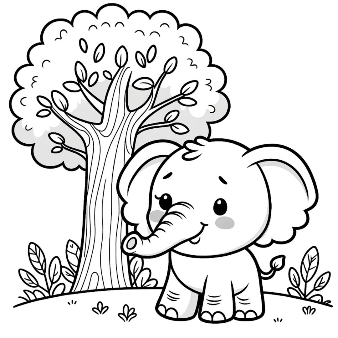 5 Elephant Coloring Page Animal Coloring Page Elephant Coloring Page Safari Coloring Page Etsy