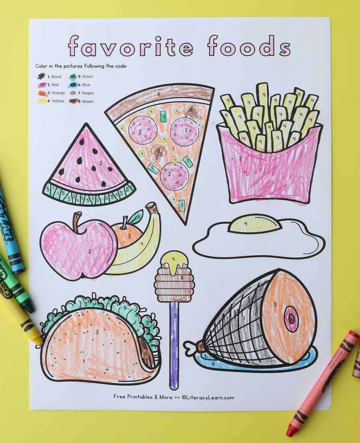 food coloring pages