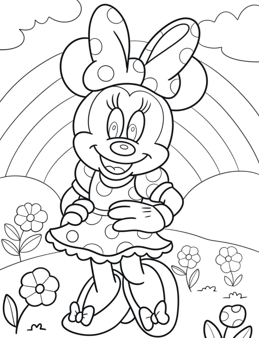 5 Minnie Mouse Inspired Coloring Pages For Kids Printable Digital Download Fun Cute Fan Art For Girls Etsy