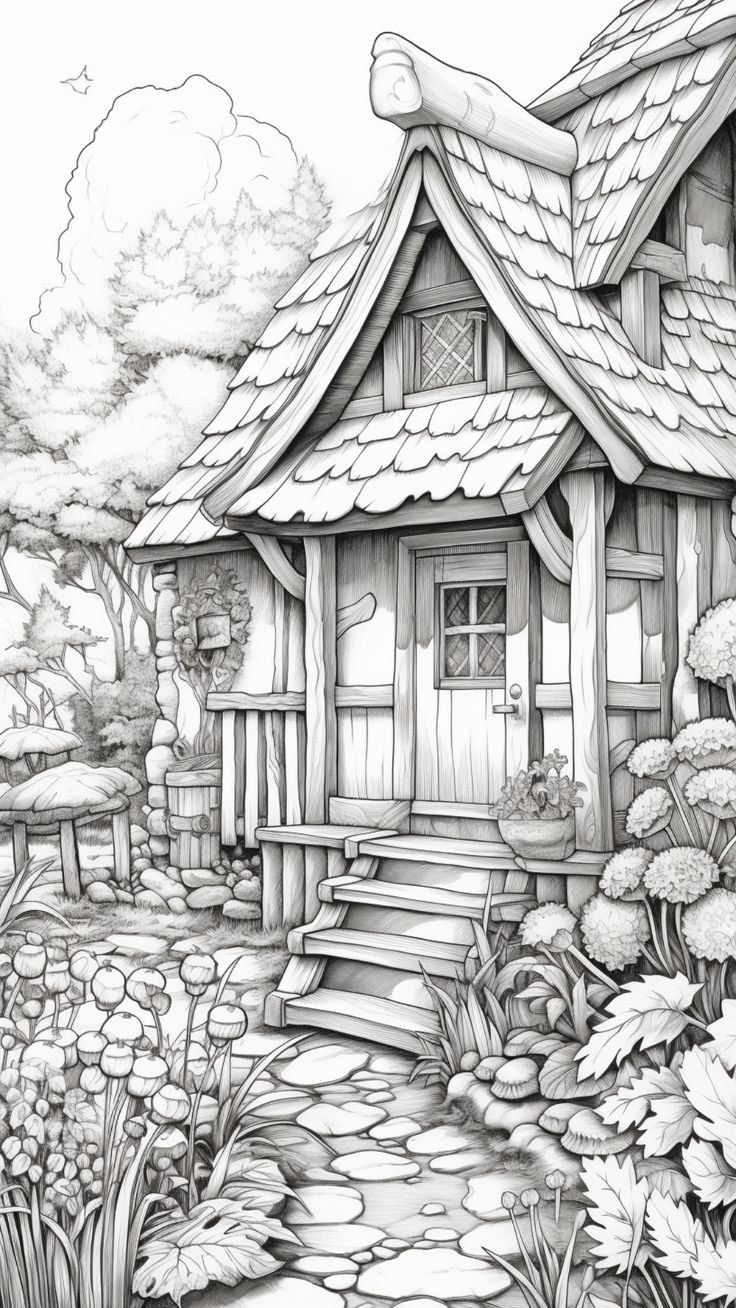 50 Fall Coloring Pages For Adults Free Printables Autumn Cute House Coloring Page Coloring Sheet