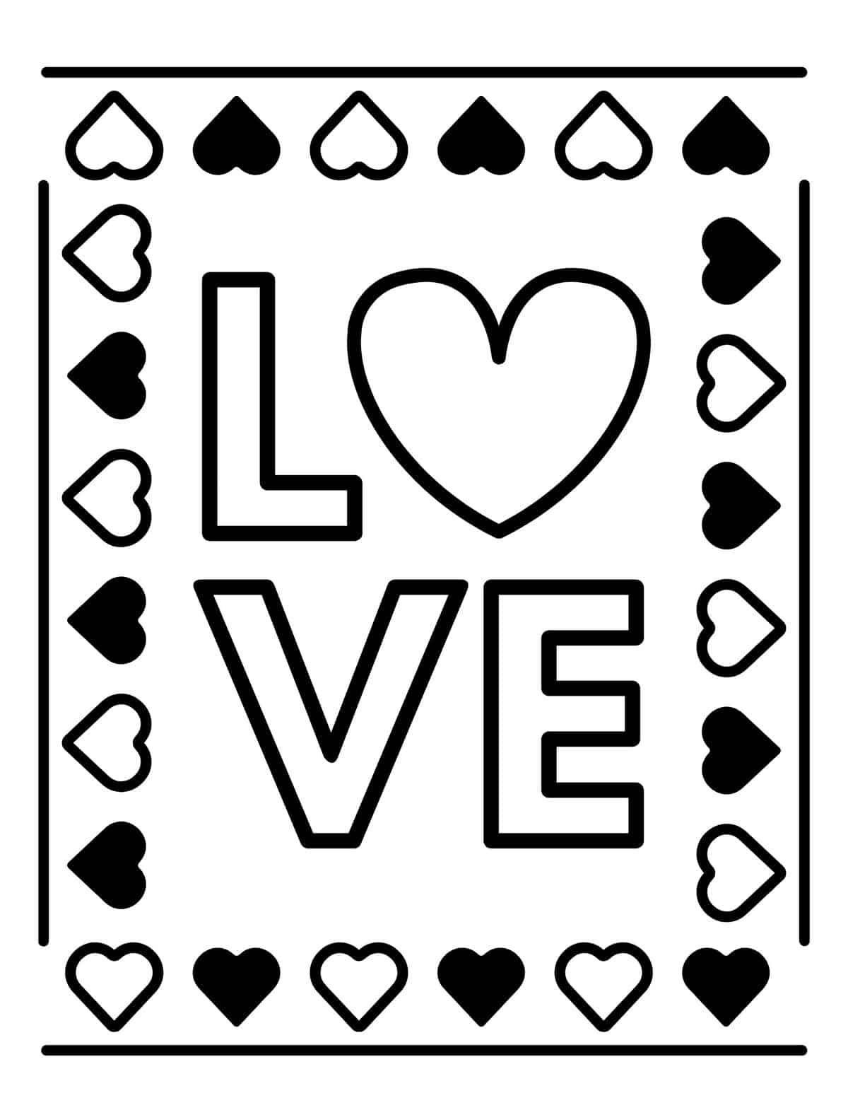 easy valentines coloring pages