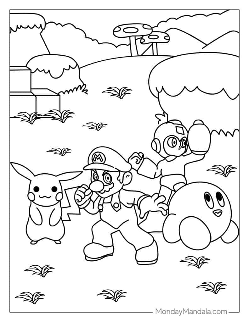 mario brothers coloring pages
