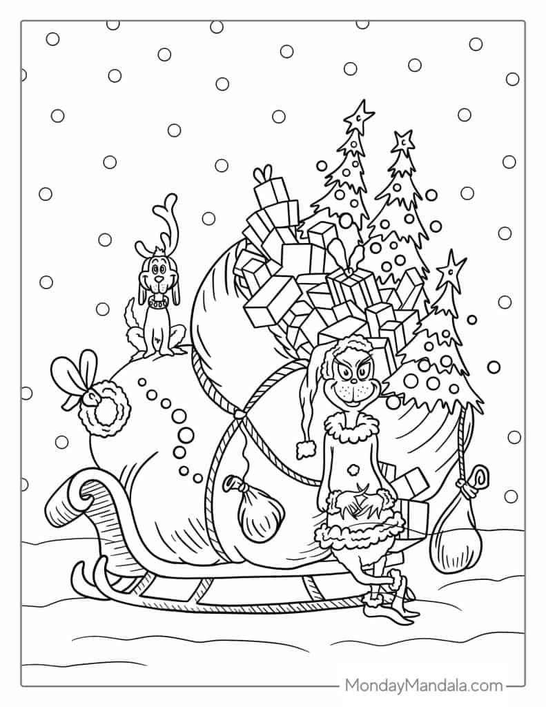 the grinch coloring pages