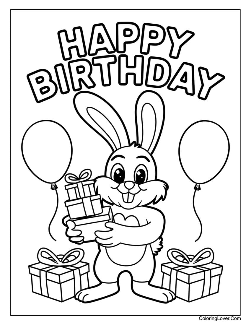 birthday card coloring page