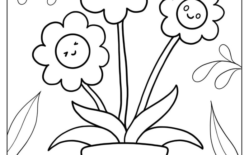 53 Flower Coloring Pages Free PDF Printables