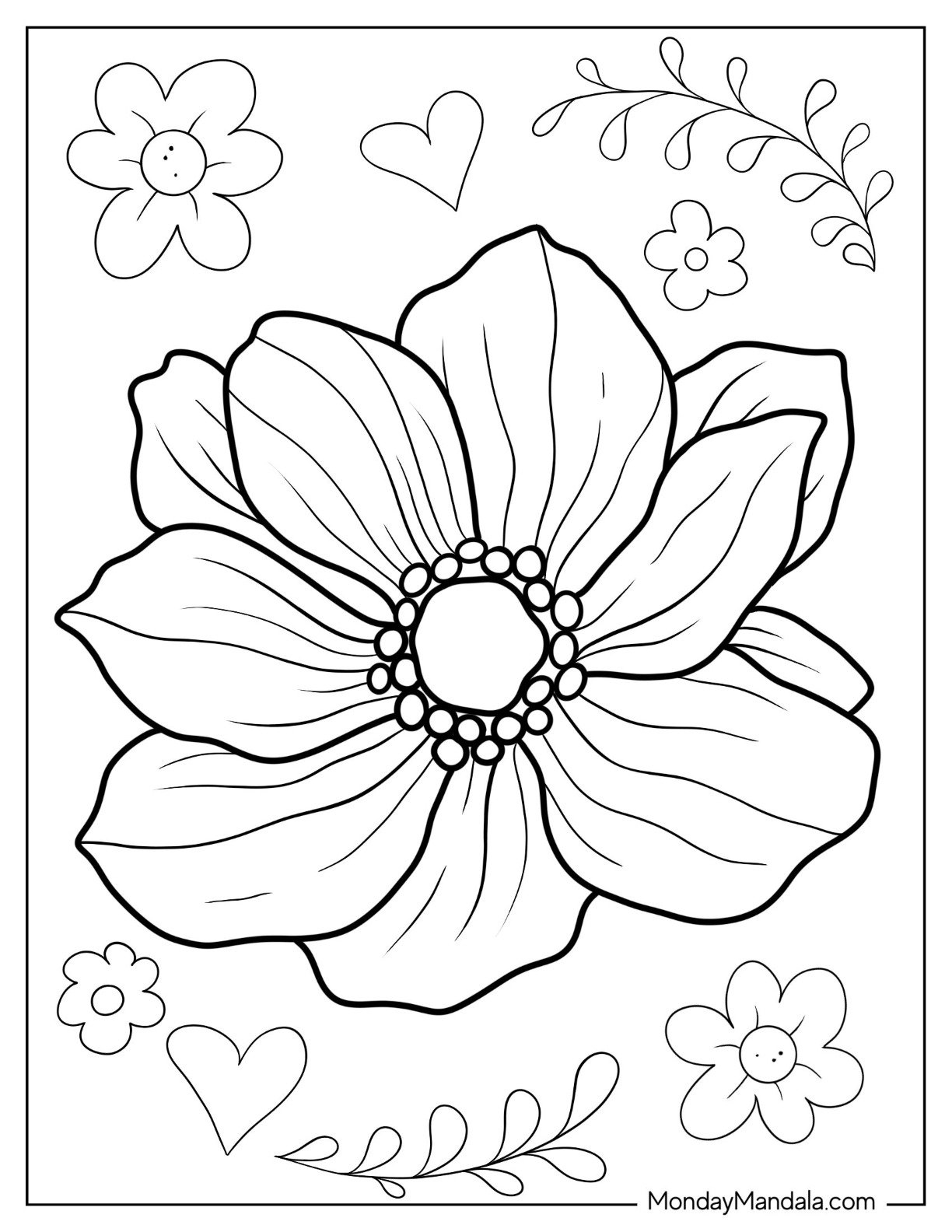 53 Flower Coloring Pages Free PDF Printables 
