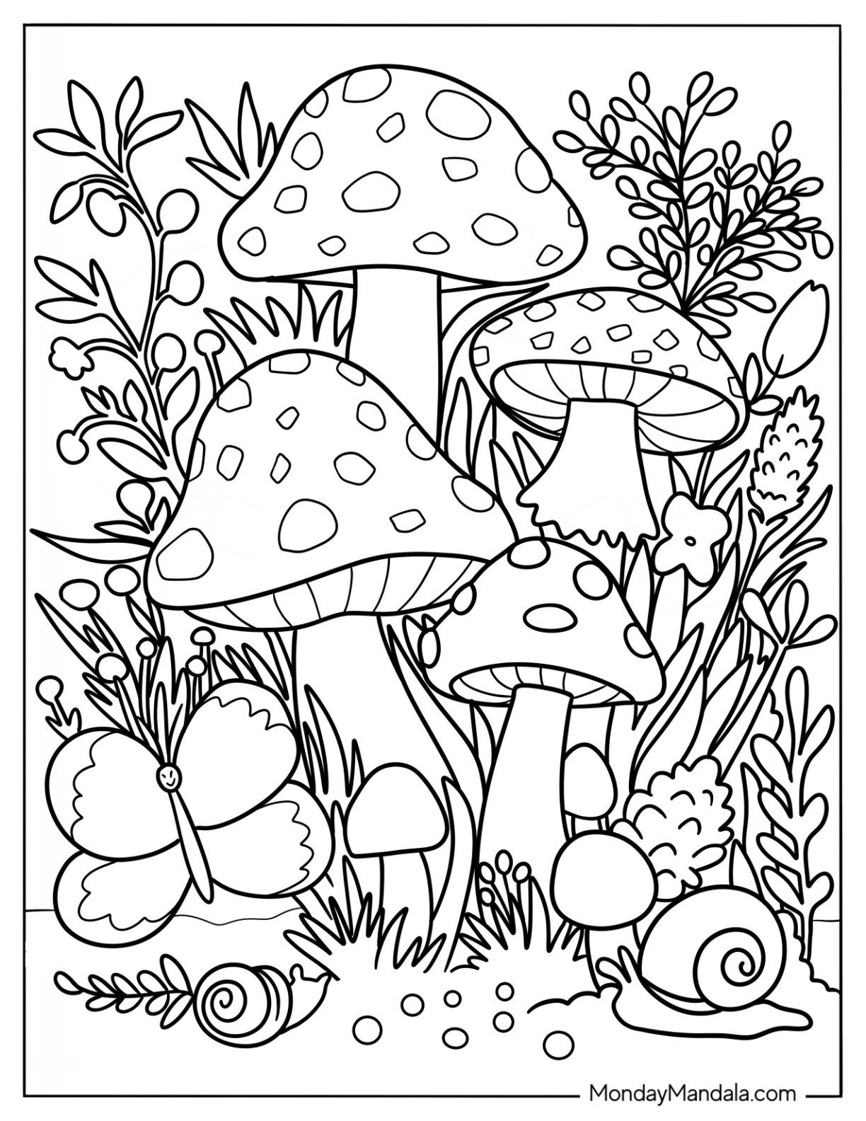 56 Mushroom Coloring Pages Free PDF Printables 