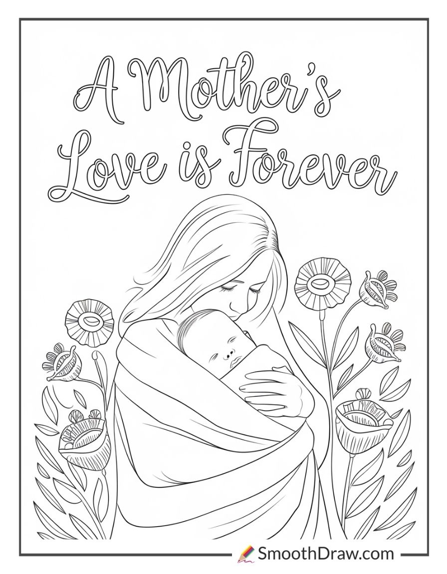 happy mothers day color page