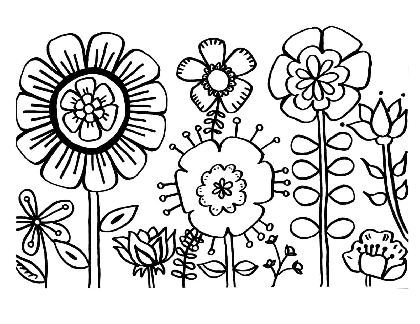 free flower coloring pages printable