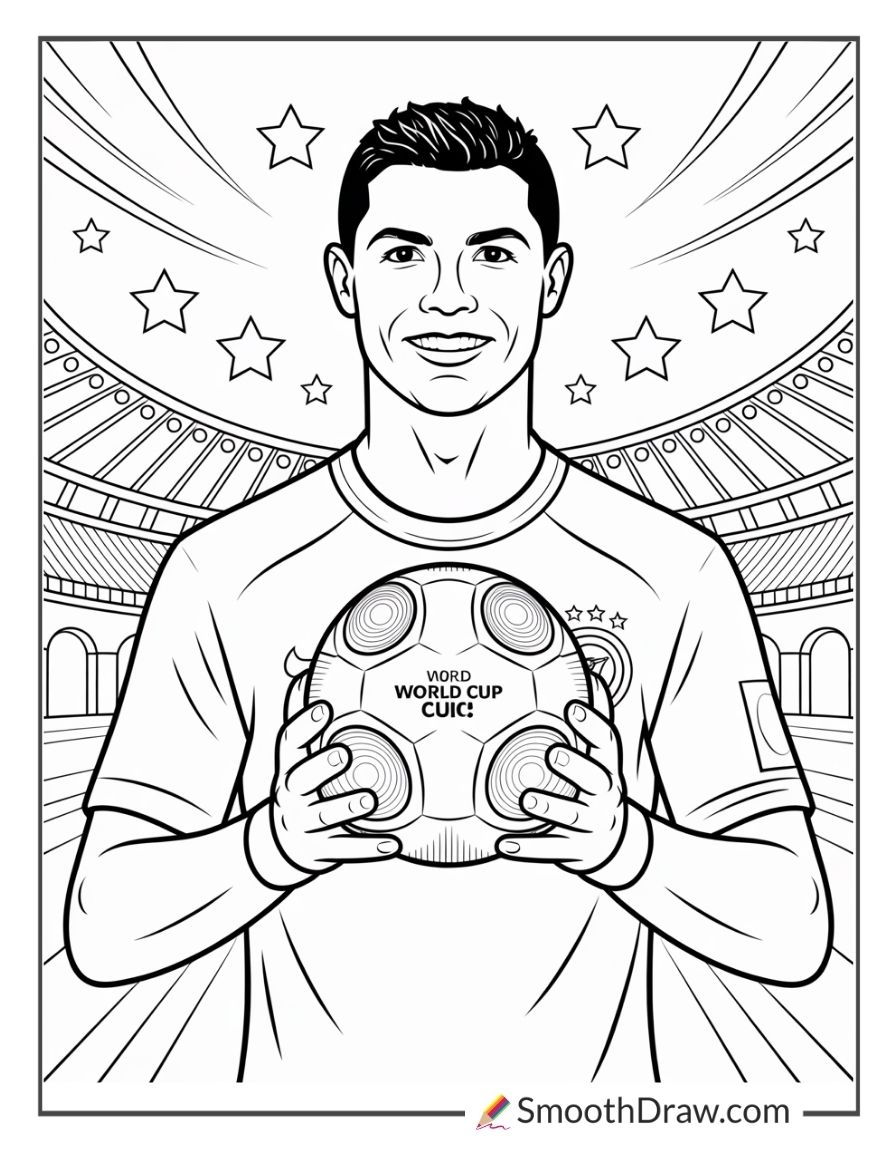 60 Cristiano Ronaldo Coloring Pages Smooth Draw