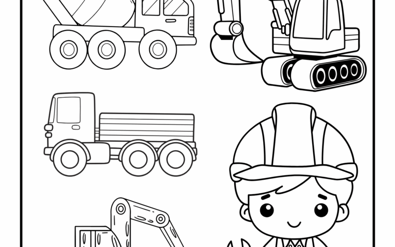 7 Printable Cute Construction Coloring Pages