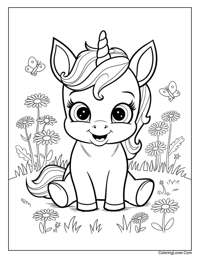 cute unicorn coloring pages