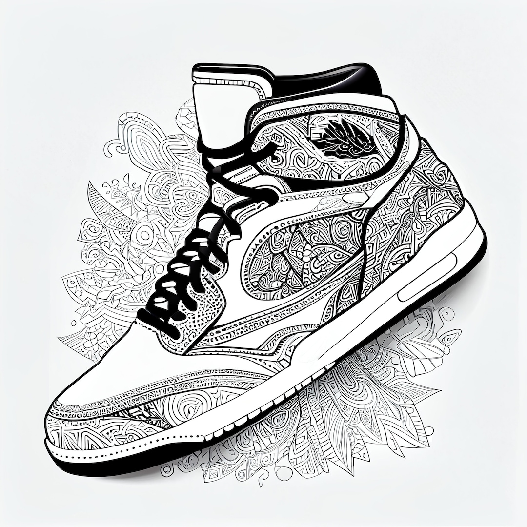 shoe coloring page
