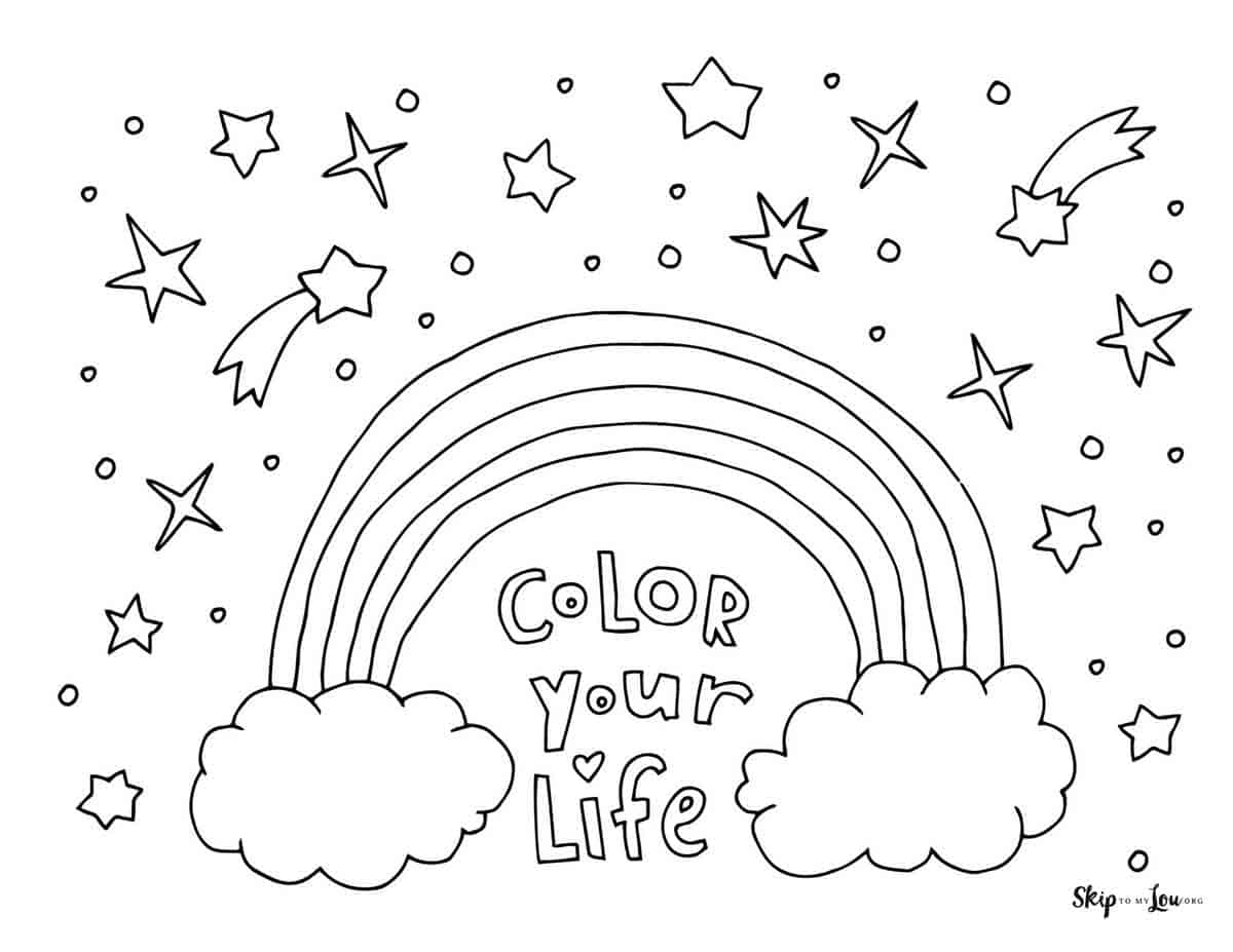 rainbow coloring pages printable
