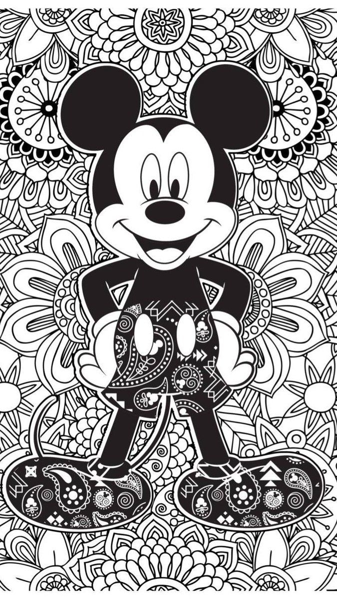 Adult Coloring Pages M larbok Musse Pigg