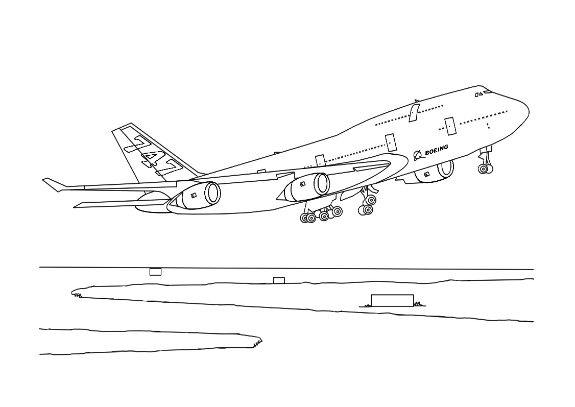 plane coloring pages