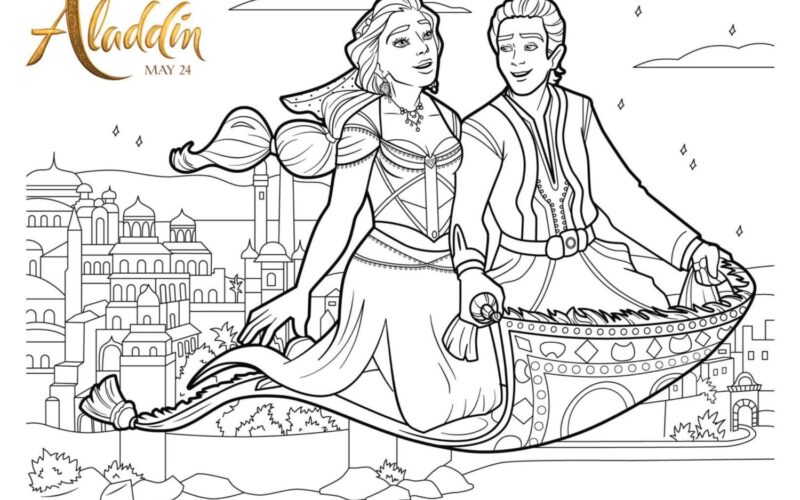 Aladdin Coloring Pages And Activity Sheets Crazy Adventures In Parenting