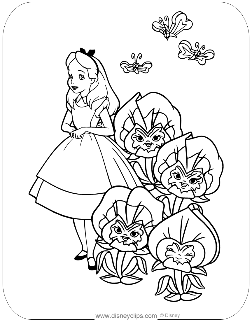 Alice In Wonderland Coloring Pages Free