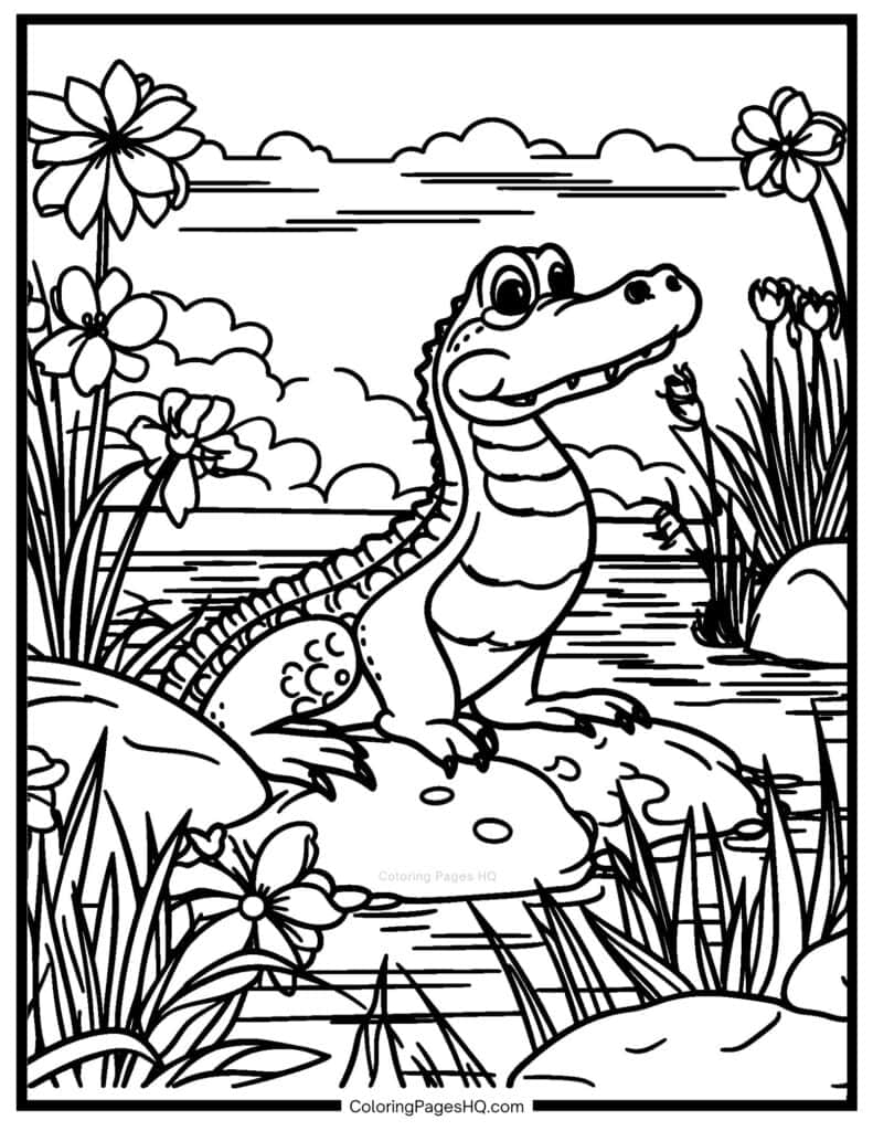 Alligator Coloring Pages Free PDF Printables Coloring Pages HQ