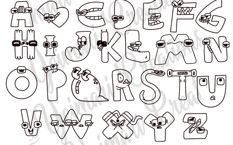 Alphabet Lore Coloring Page Alphabet Lore Outline Png File Etsy Israel