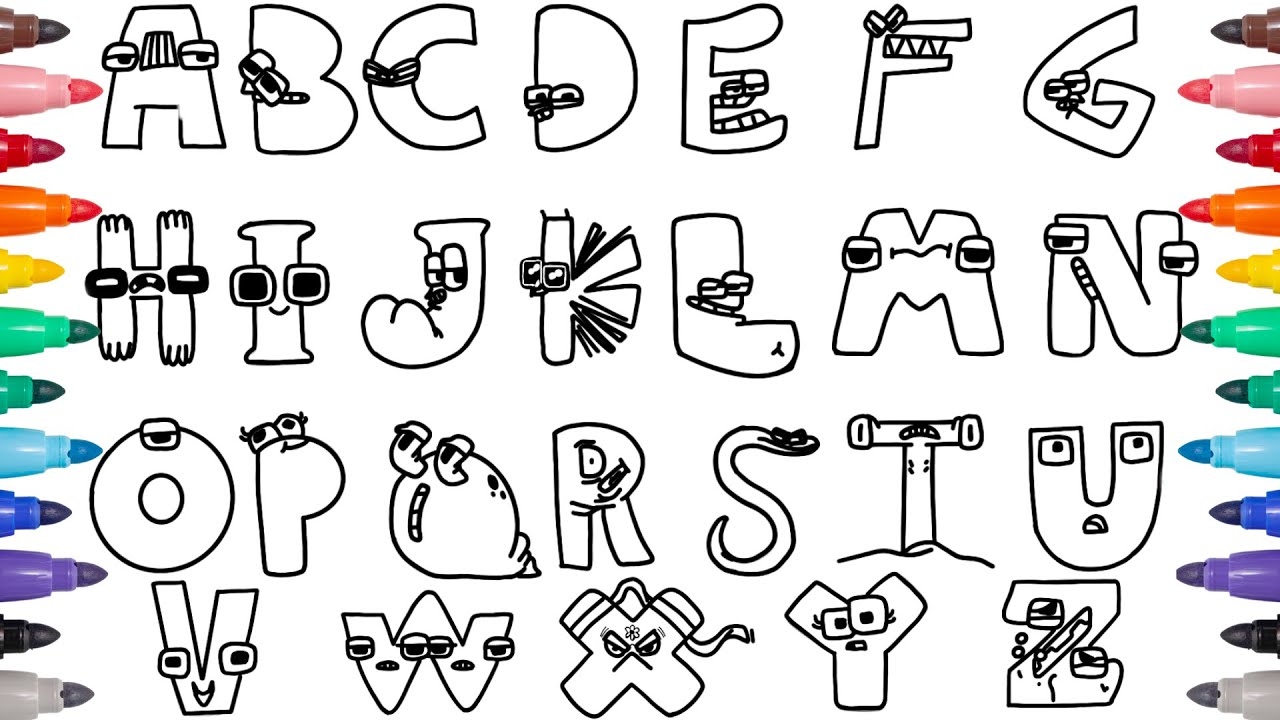 Alphabet Lore Coloring Pages Coloring All Letters YouTube