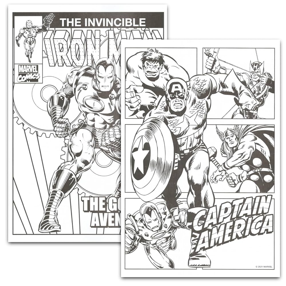 Amazon Marvel Avengers Coloring Book Super Set For Kids Adults Bundle With 2 Advanced Avengers Superhero Coloring Books Featuring Iron Man Captain America More Avengers Super Hero Coloring Books 9798885114714 