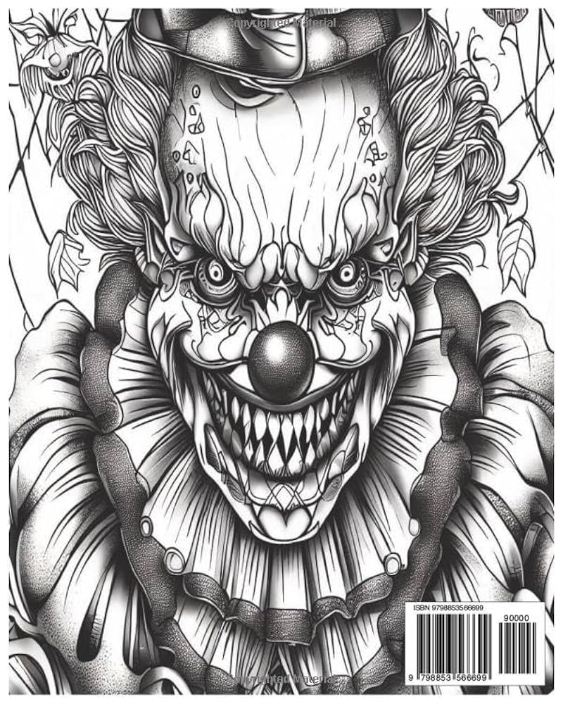 Amazon Scary Clown Coloring Book Creepy Scary Clowns Scary Clown Adult Coloring 9798853566699 Stumbo C W Books
