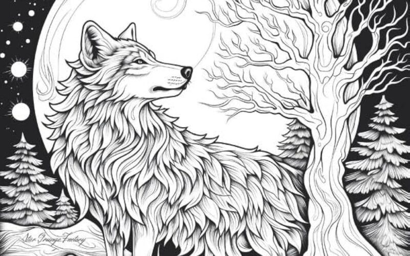Amazon Wolves Of The Aurora A Fantasy Coloring Book About Wolves 9798870310640 Star Grunge Factory Books