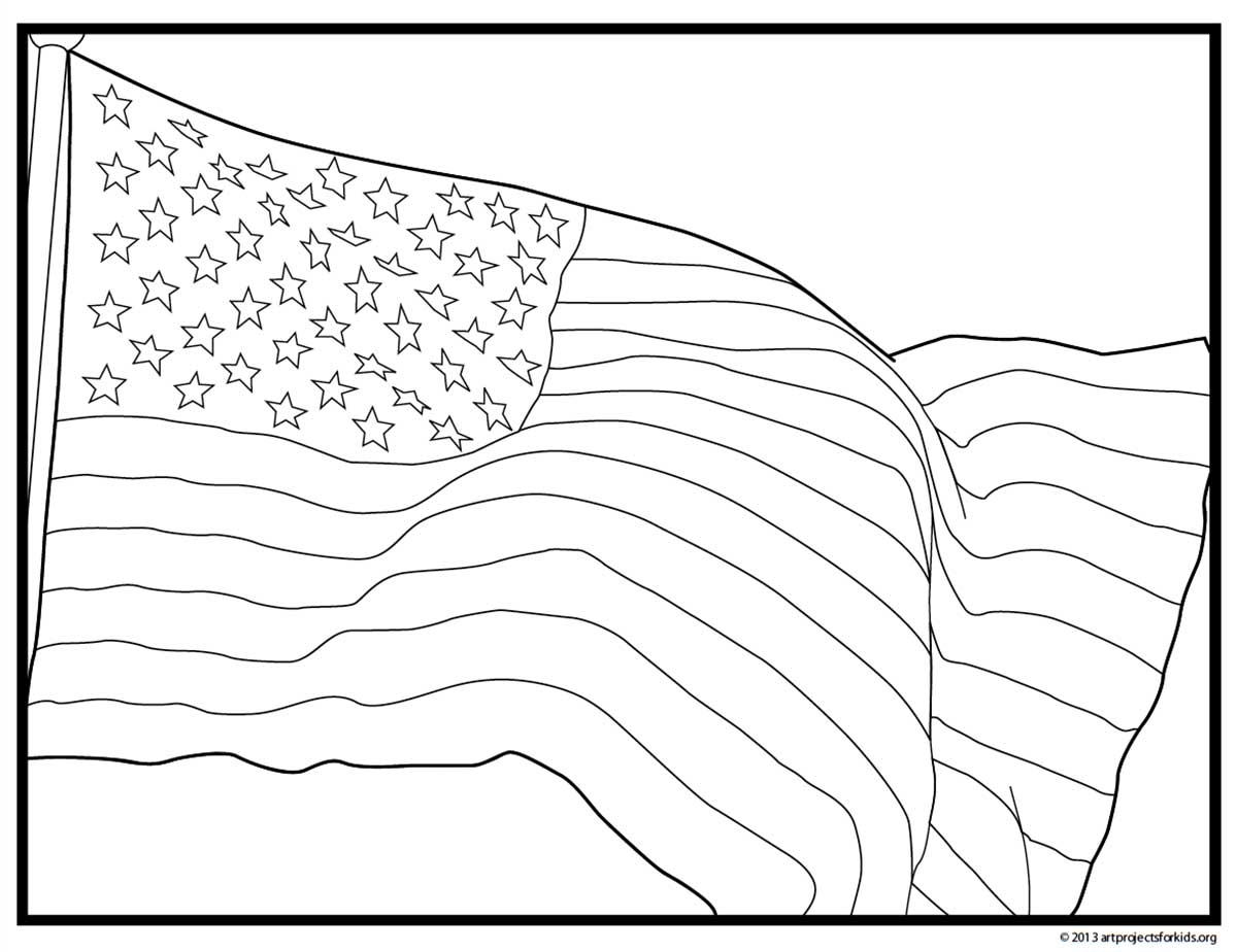 American Flag Coloring Page Free Printable For Kids