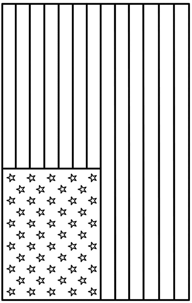 American Flag Landscape Coloring Page Independence Day 