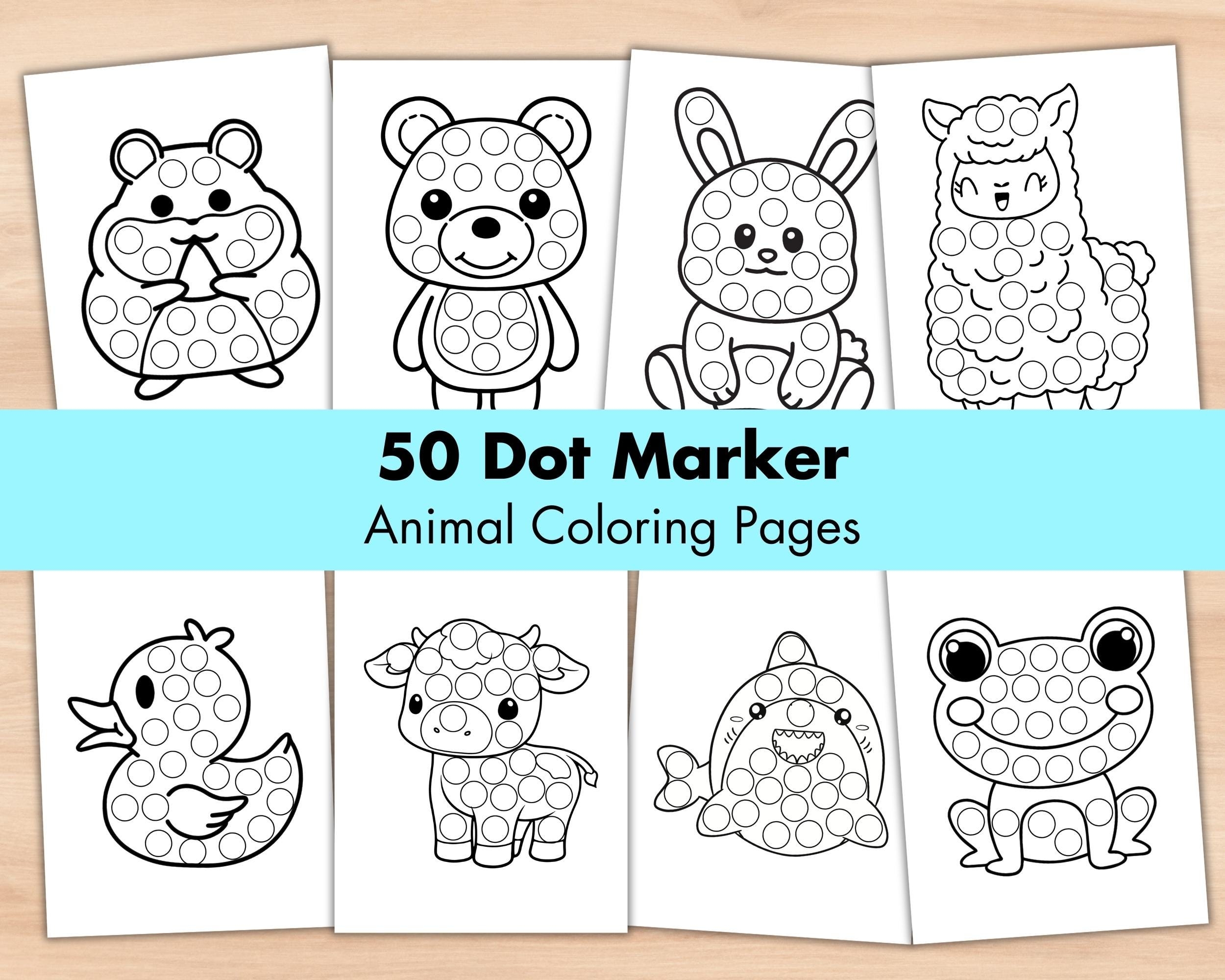 Animal Dot Marker Coloring Page Do A Dot Activity Printable Dab It Worksheets kids Coloring Page Digital Coloring Book Preschool Busybook Etsy