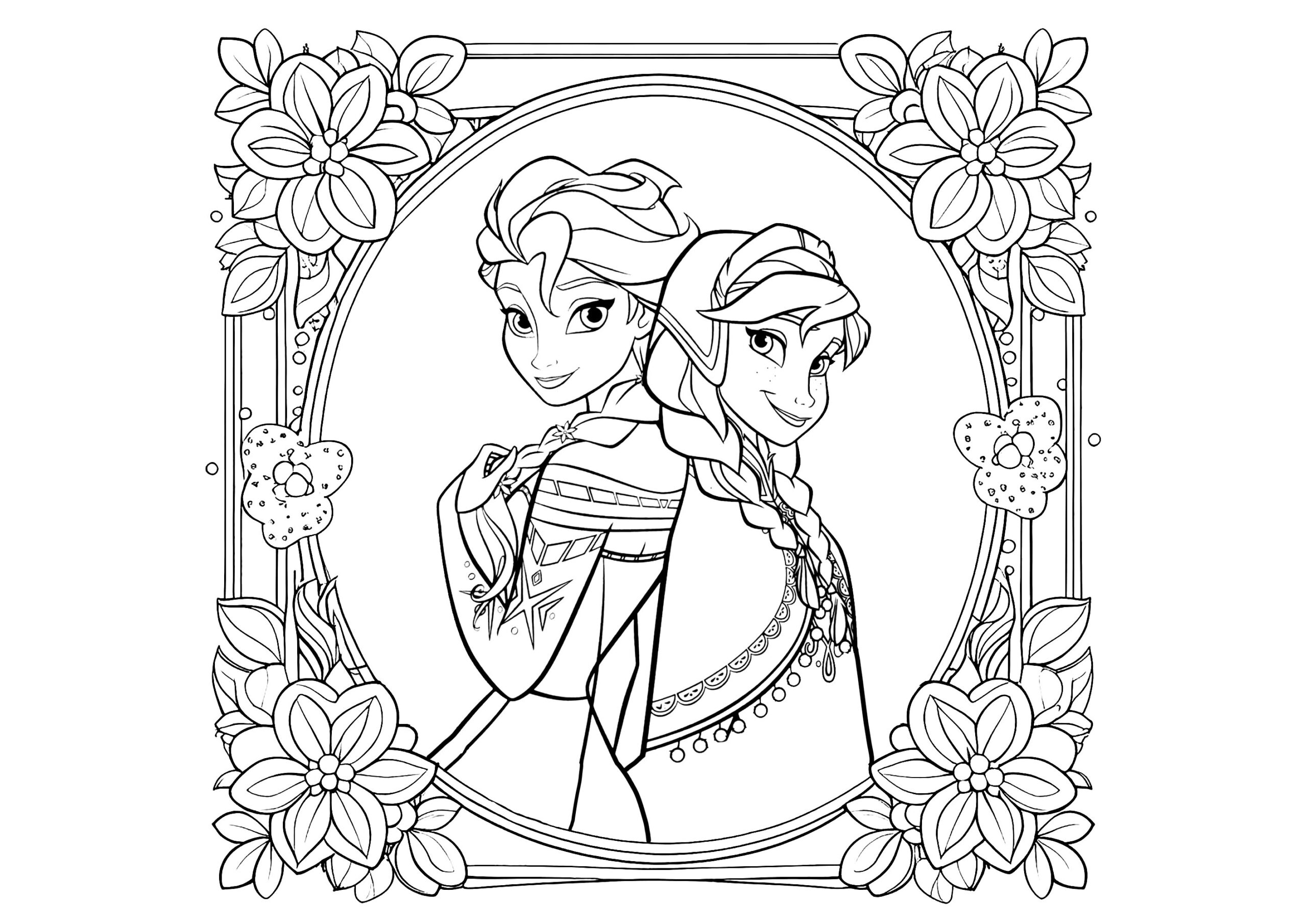 elsa and anna coloring pages