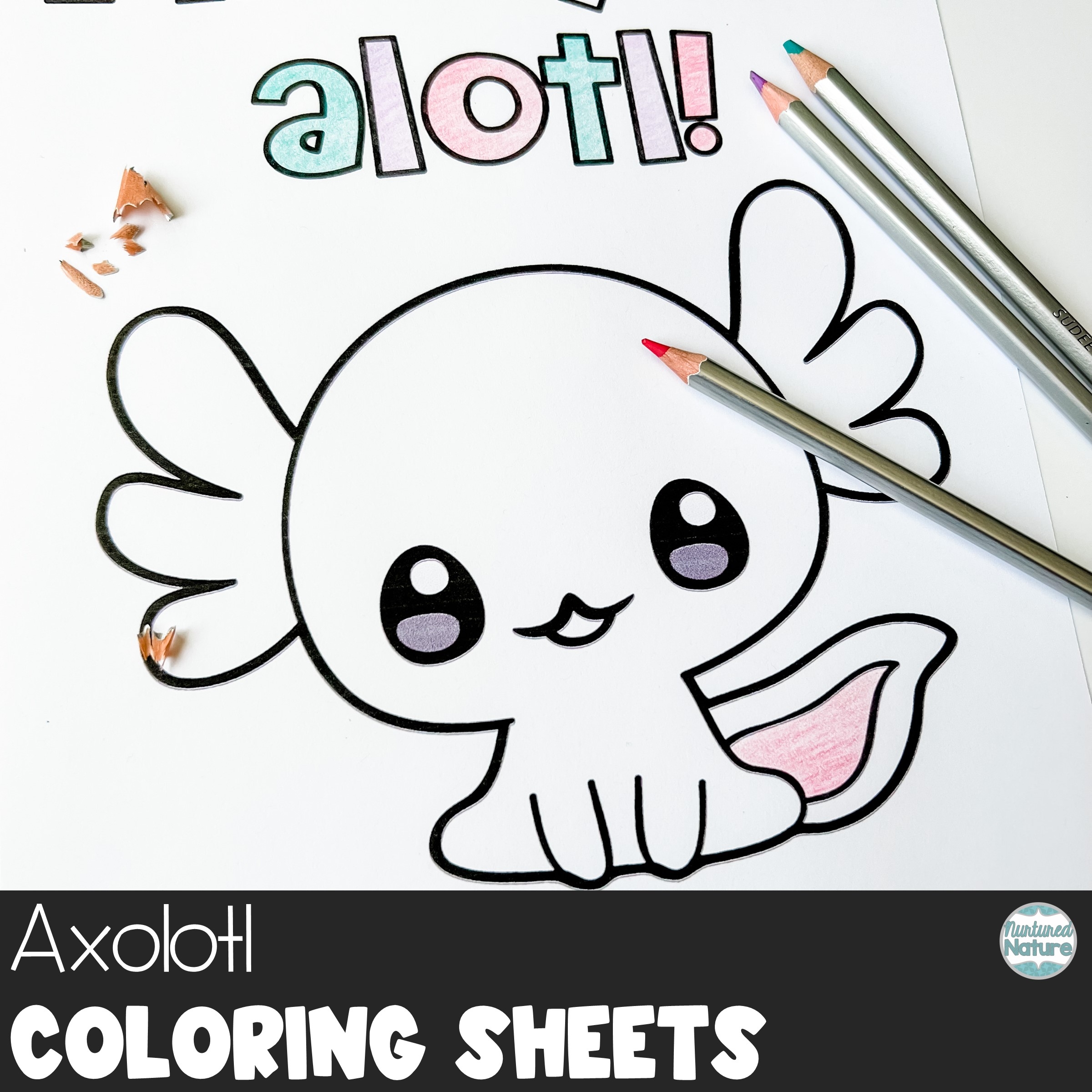 Axolotl Coloring Pages For Valentine s Day Made By Teachers