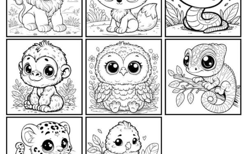 Baby Animals Adorable Coloring Book For Kids 5 12 Super Cute Coloring Pages With Puppy Kitten Sloth Leopard Llama Koala And Many More For Boys And Girls Davidson A Davidson A 9798320892733 Amazon